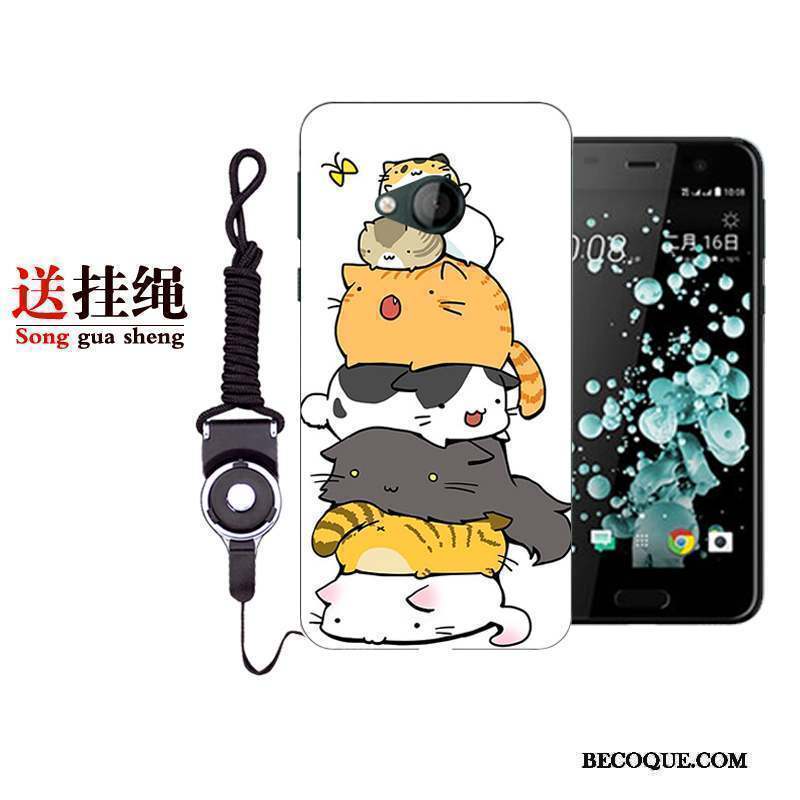 Htc U Play Coque Fluide Doux Peinture Dessin Animé Incassable Protection Étui