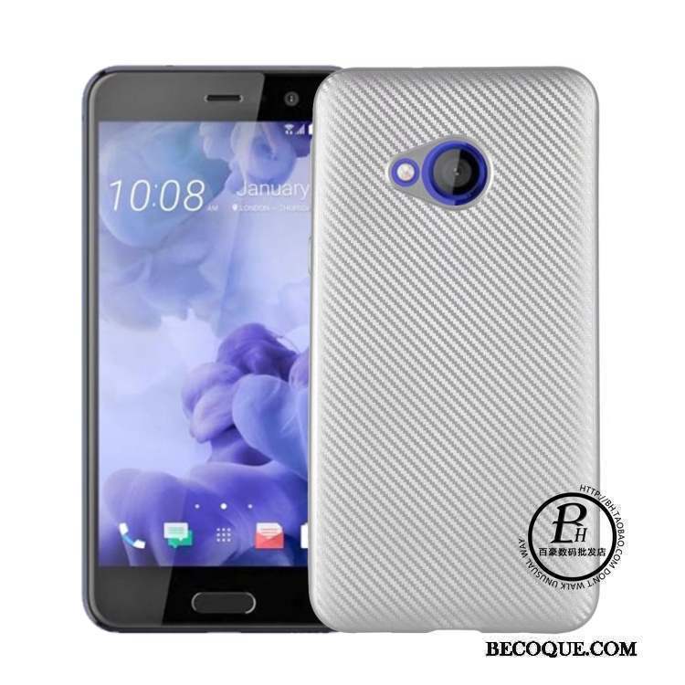 Htc U Play Coque Noir Modèle Fleurie Étui Fibre Protection Silicone