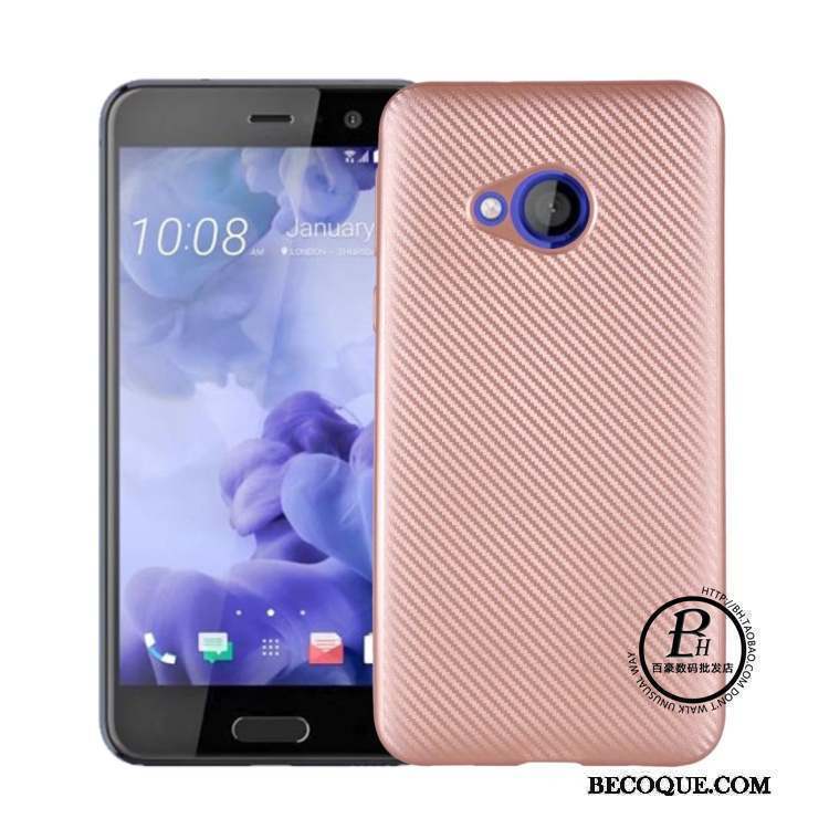 Htc U Play Coque Noir Modèle Fleurie Étui Fibre Protection Silicone