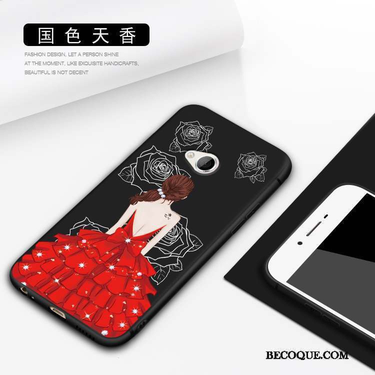 Htc U Play Coque Peinture Rouge Protection Dessin Animé Étui Charmant