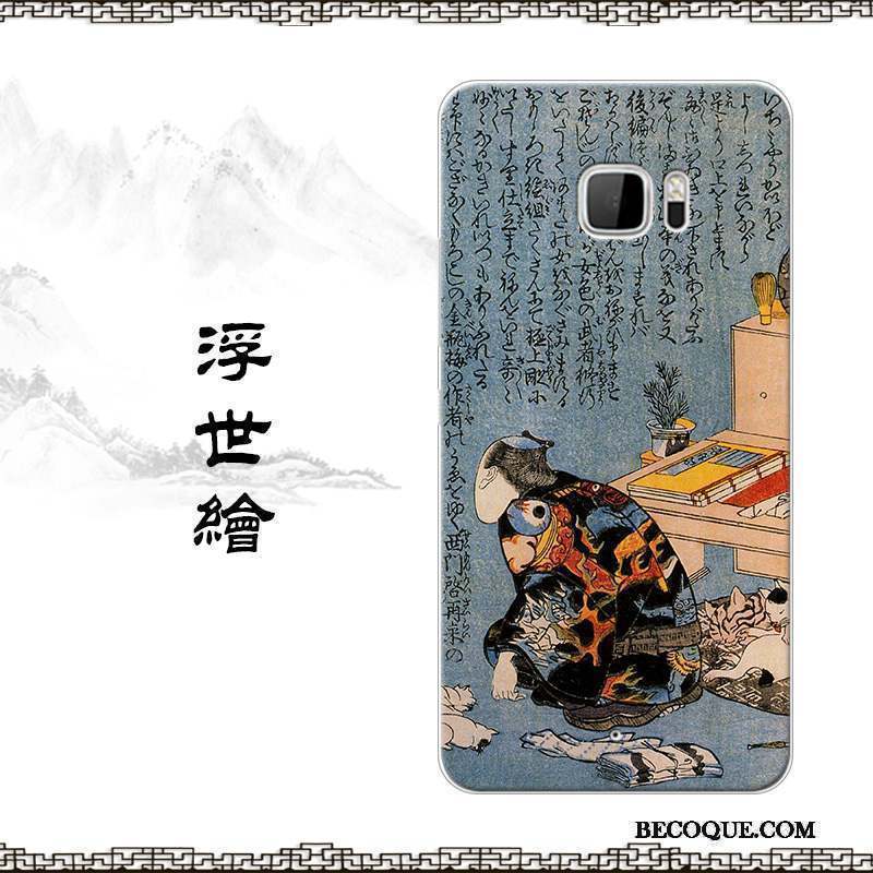 Htc U Play Style Chinois Bleu Clair Personnalisé Étui Fluide Doux Coque