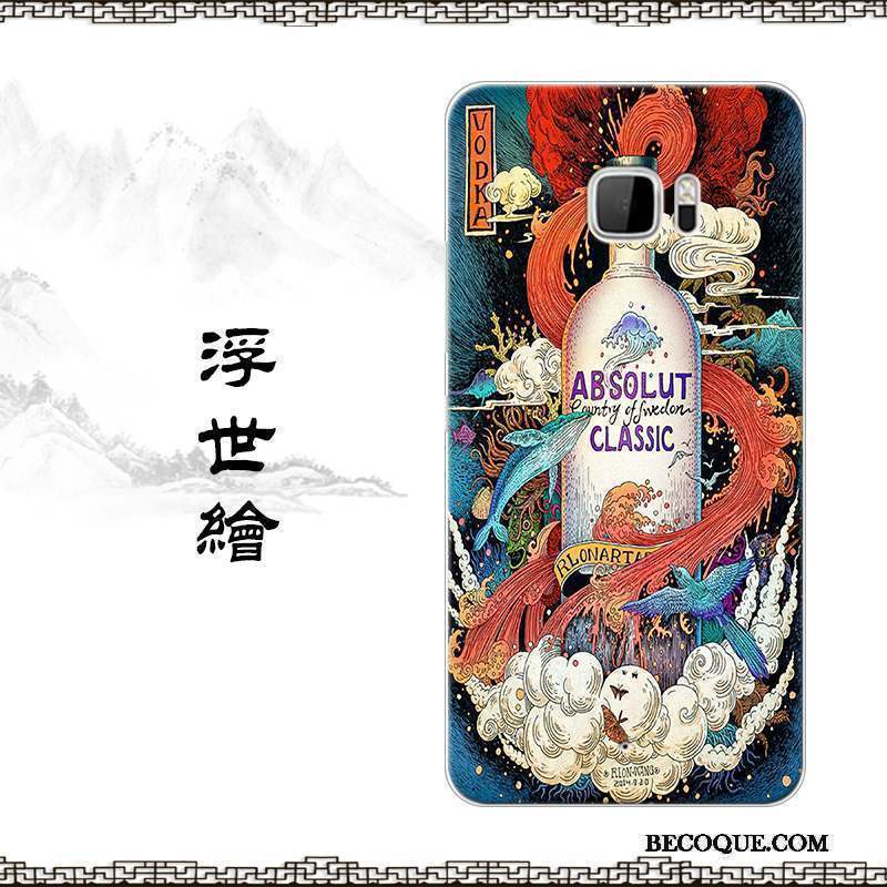 Htc U Play Style Chinois Bleu Clair Personnalisé Étui Fluide Doux Coque