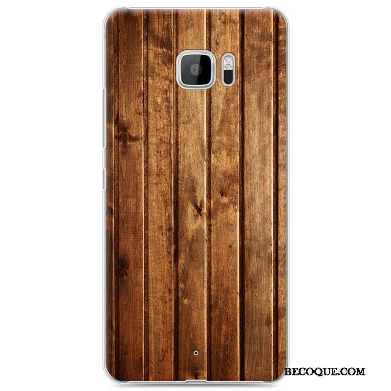 Htc U Ultra Incassable Vintage Grain De Bois Tendance Coque De Téléphone