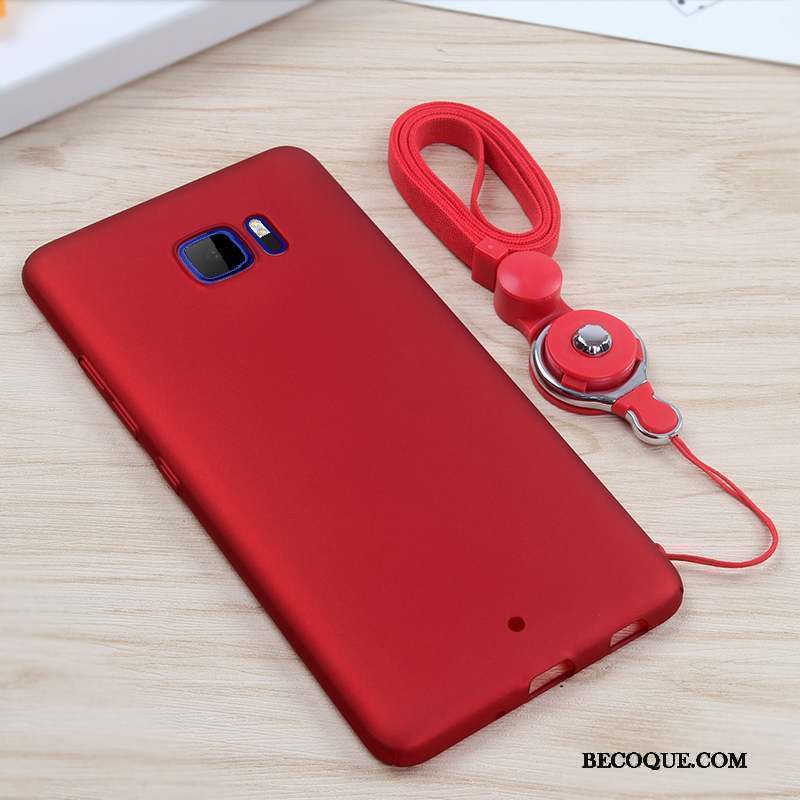 Htc U Ultra Ornements Suspendus Coque De Téléphone Étui Rouge Difficile Noir