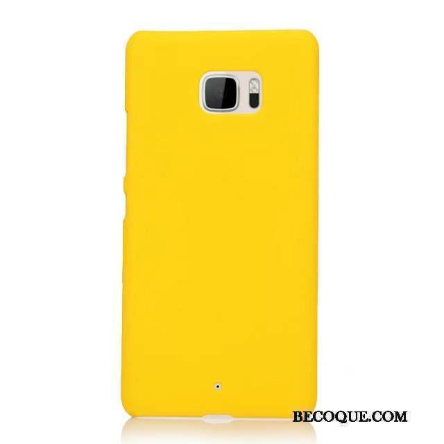 Htc U Ultra Étui Jaune Coque De Téléphone Délavé En Daim Protection Téléphone Portable