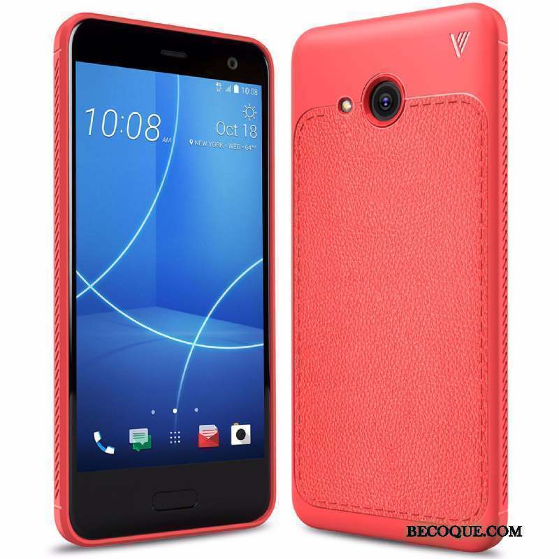 Htc U11 Authentique Coque De Téléphone Fluide Doux Protection Rouge