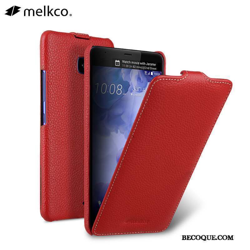 Htc U11 Coque De Téléphone Protection Rouge Étui En Cuir Cuir Véritable Housse