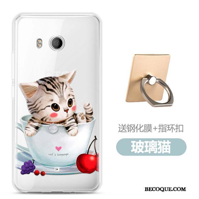 Htc U11 Coque Fluide Doux Dessin Animé Peinture Étui Incassable Protection