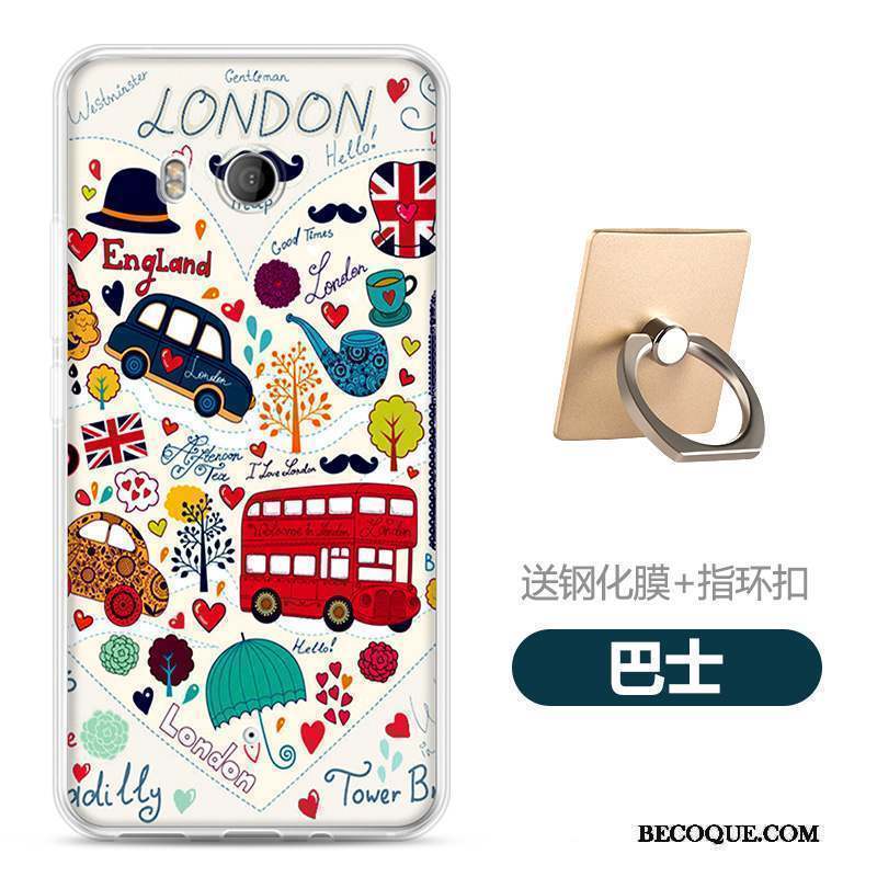 Htc U11 Coque Fluide Doux Dessin Animé Peinture Étui Incassable Protection