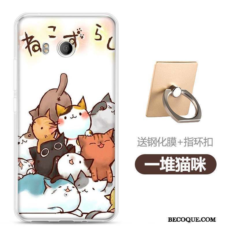 Htc U11 Coque Fluide Doux Dessin Animé Peinture Étui Incassable Protection