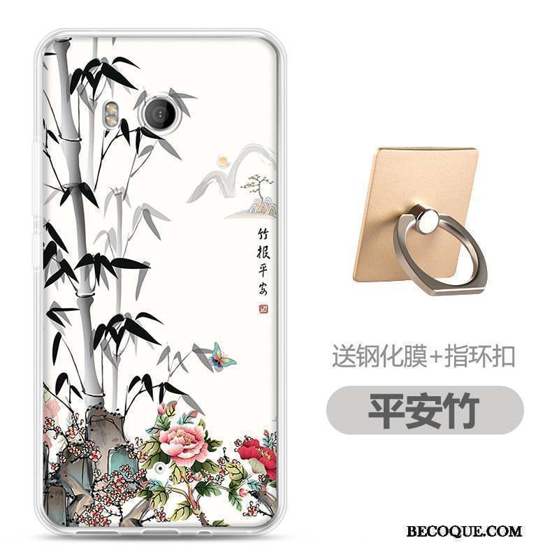 Htc U11 Coque Fluide Doux Dessin Animé Peinture Étui Incassable Protection