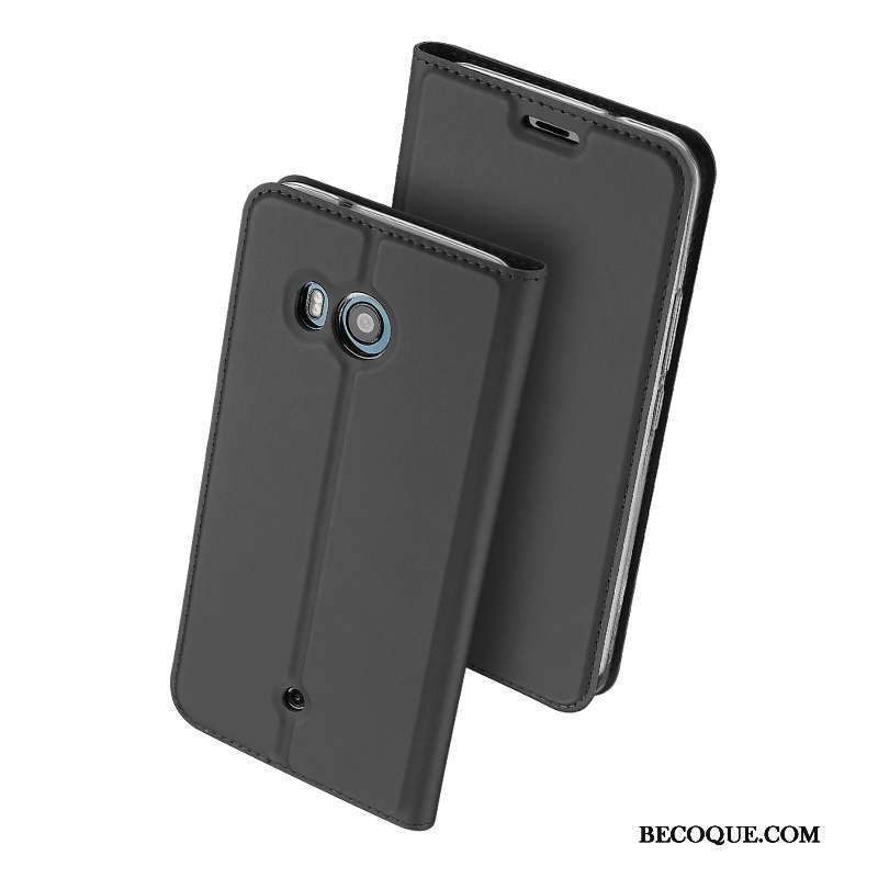 Htc U11+ Coque Protection Housse Légères Carte Or Étui En Cuir