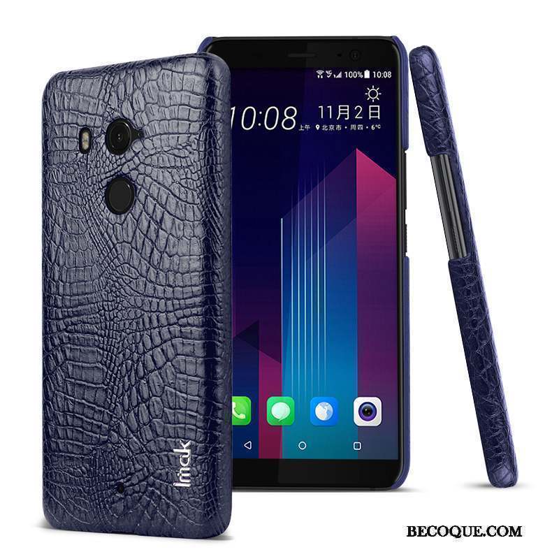 Htc U11 Incassable Crocodile Modèle Téléphone Portable Bleu Coque Étui