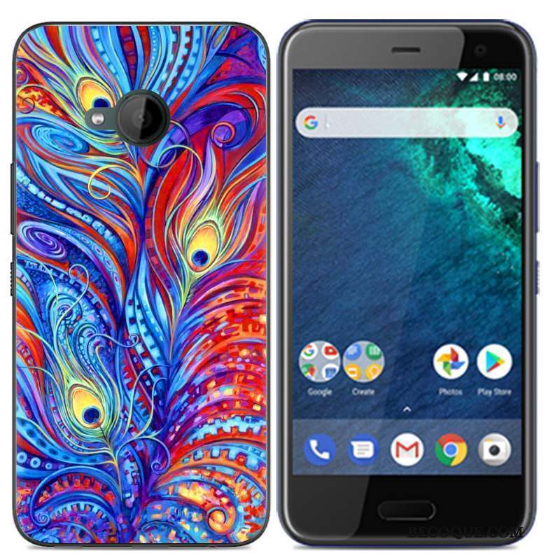 Htc U11 Life Coque Créatif Peinture Chaud Charmant Nouveau Noir