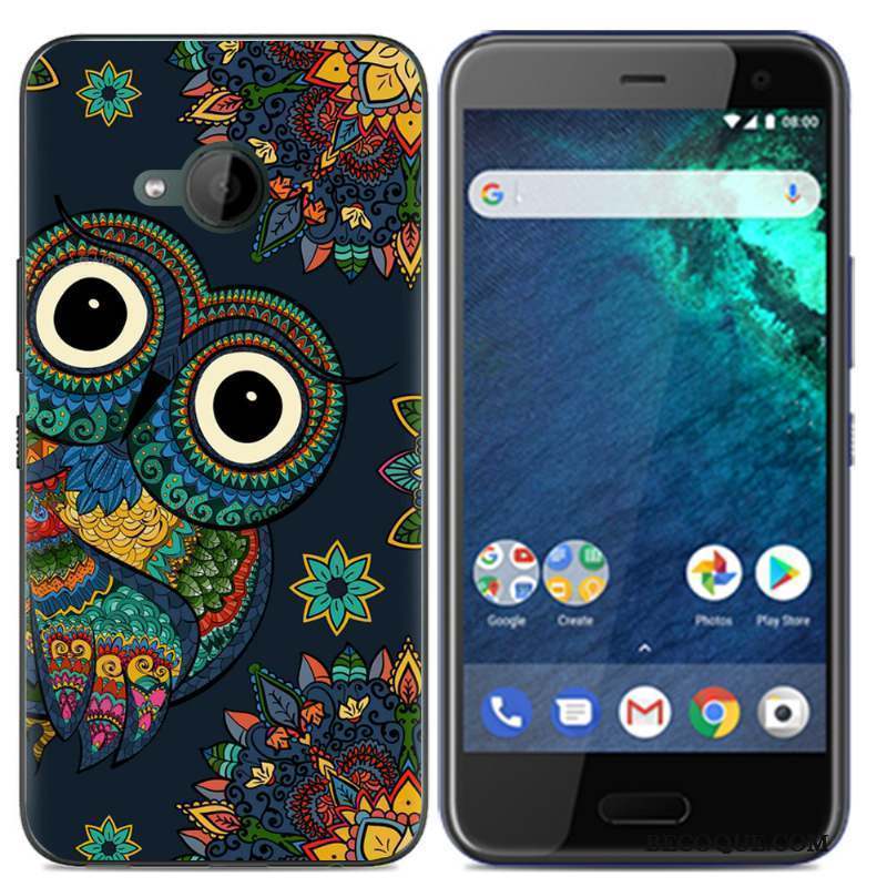 Htc U11 Life Coque Créatif Peinture Chaud Charmant Nouveau Noir