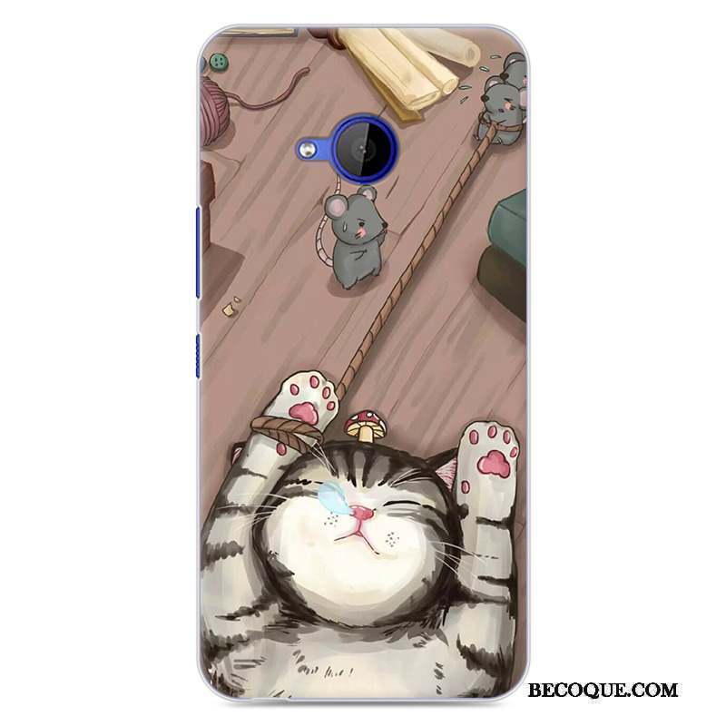 Htc U11 Life Coque Étui Silicone Fluide Doux Jeunesse Gris Dessin Animé