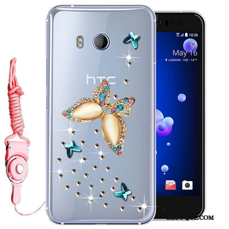 Htc U11 Protection Strass Rose Coque De Téléphone Tout Compris Incassable