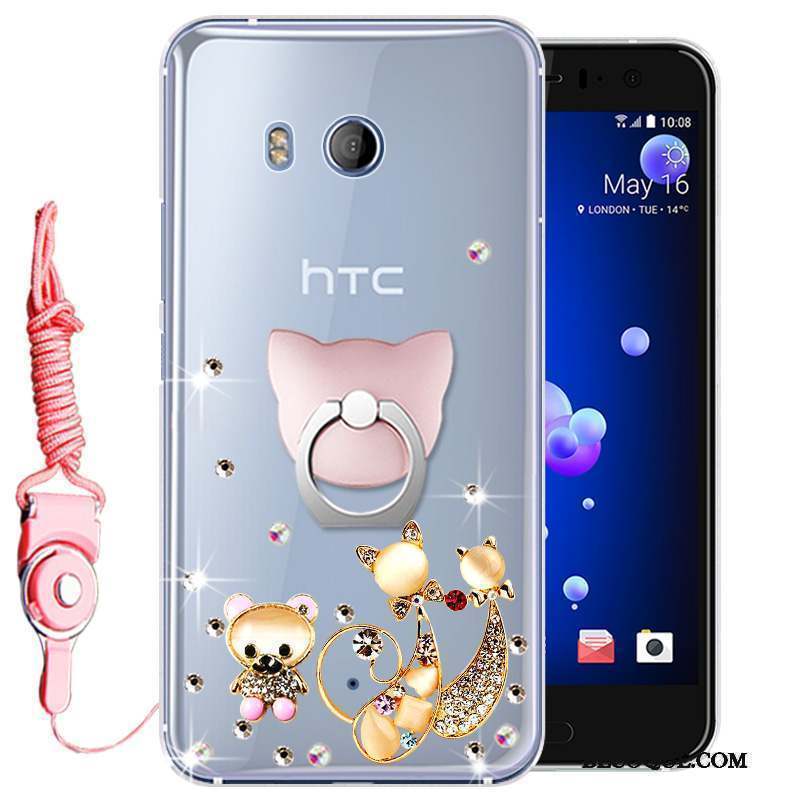 Htc U11 Protection Strass Rose Coque De Téléphone Tout Compris Incassable