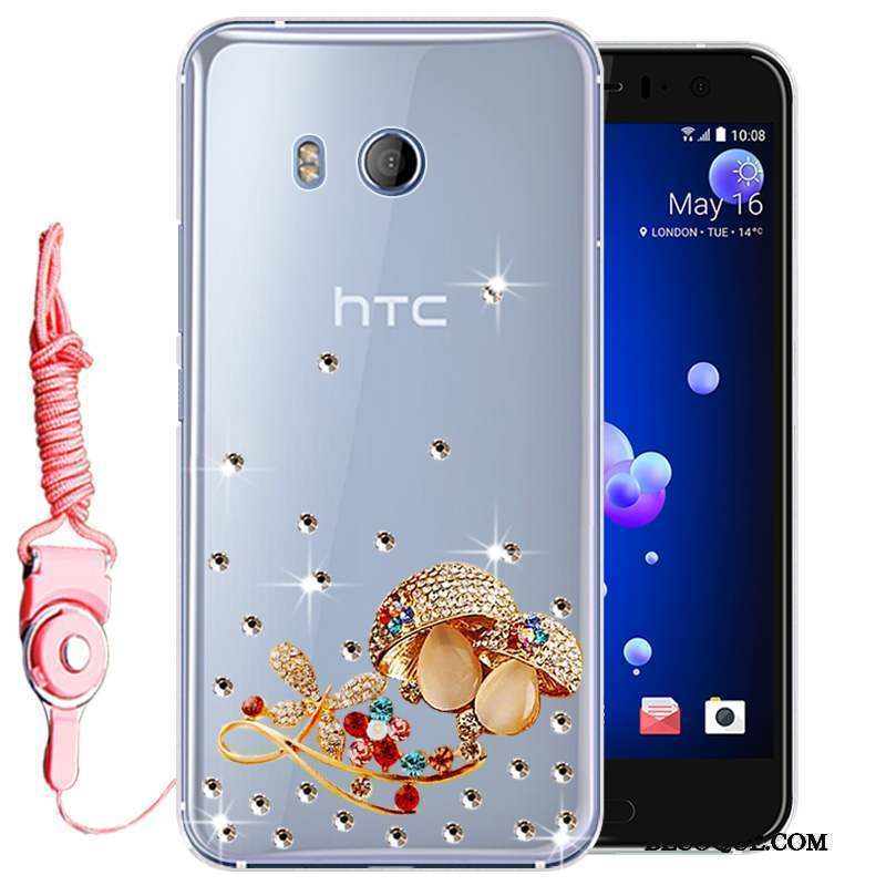 Htc U11 Protection Strass Rose Coque De Téléphone Tout Compris Incassable