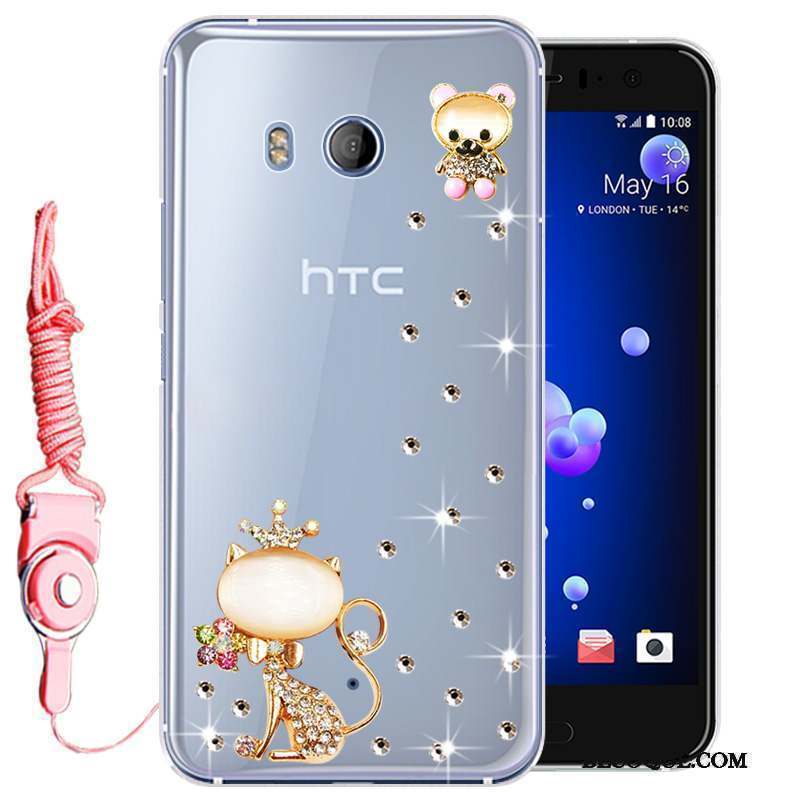 Htc U11 Protection Strass Rose Coque De Téléphone Tout Compris Incassable