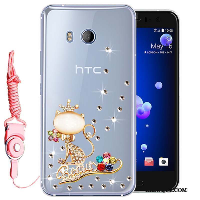 Htc U11 Protection Strass Rose Coque De Téléphone Tout Compris Incassable