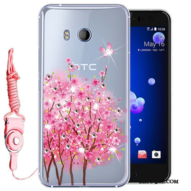 Htc U11 Protection Strass Rose Coque De Téléphone Tout Compris Incassable