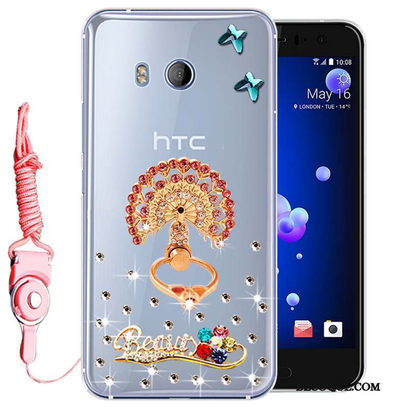 Htc U11 Protection Strass Rose Coque De Téléphone Tout Compris Incassable