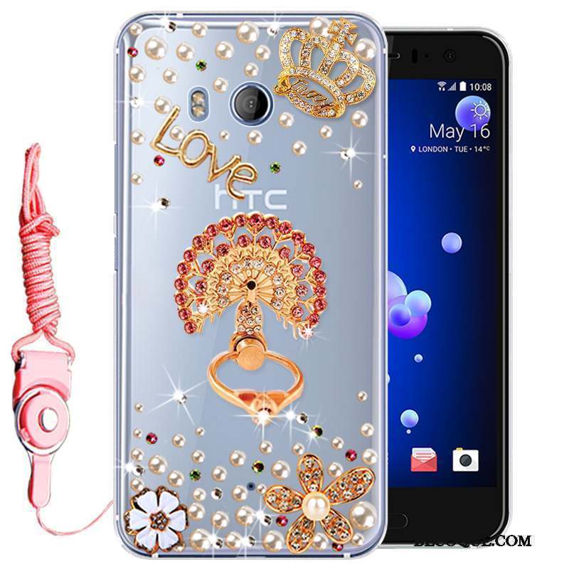 Htc U11 Protection Strass Rose Coque De Téléphone Tout Compris Incassable