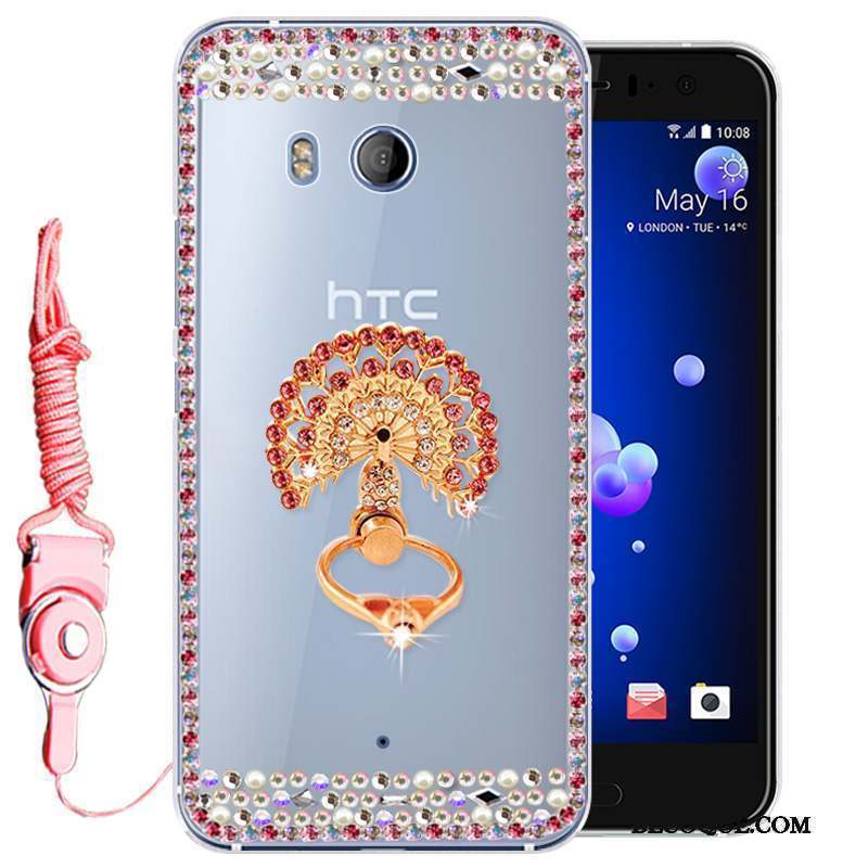 Htc U11 Protection Strass Rose Coque De Téléphone Tout Compris Incassable