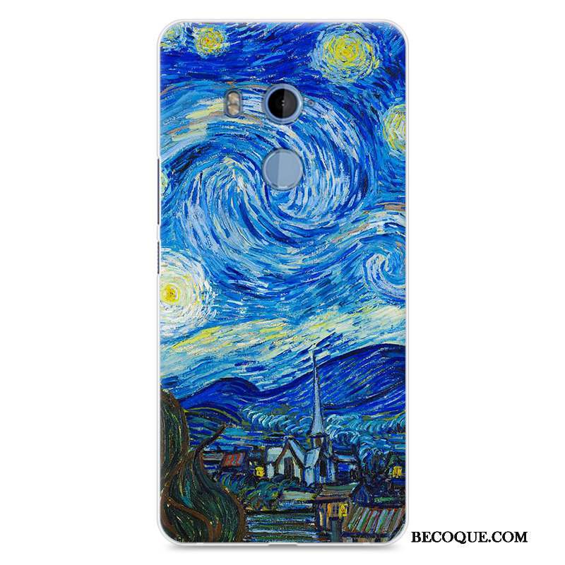 Htc U11+ Étui Bleu Protection Dessin Animé Coque De Téléphone Silicone