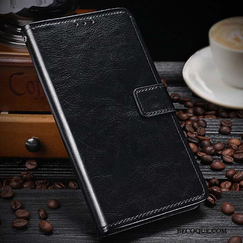 Htc U11 Étui En Cuir Housse Coque De Téléphone Portefeuille Protection Noir