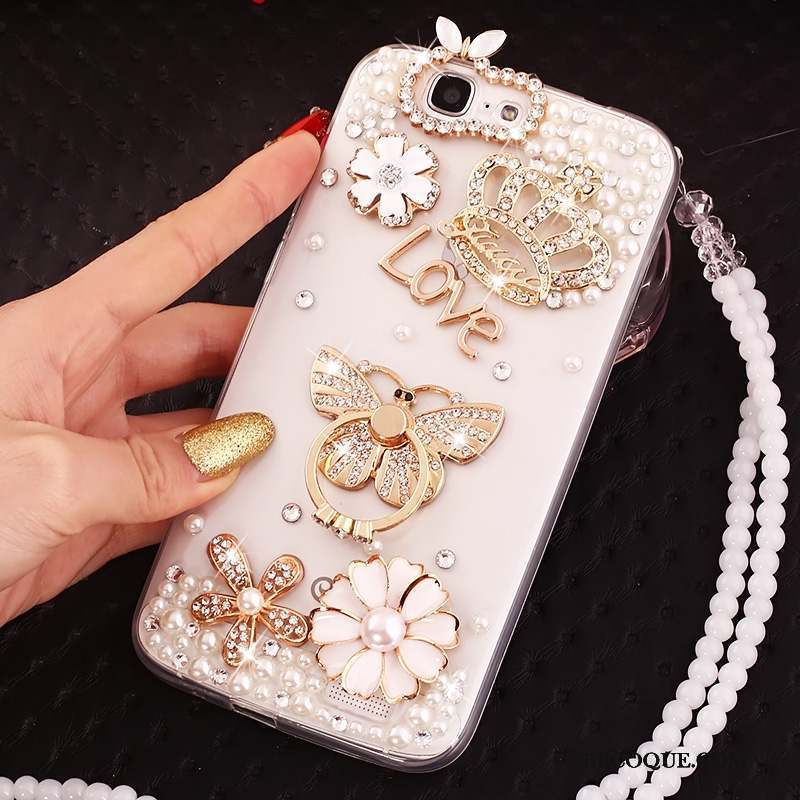 Huawei Ascend G7 Coque Protection Fluide Doux Strass Étui De Téléphone