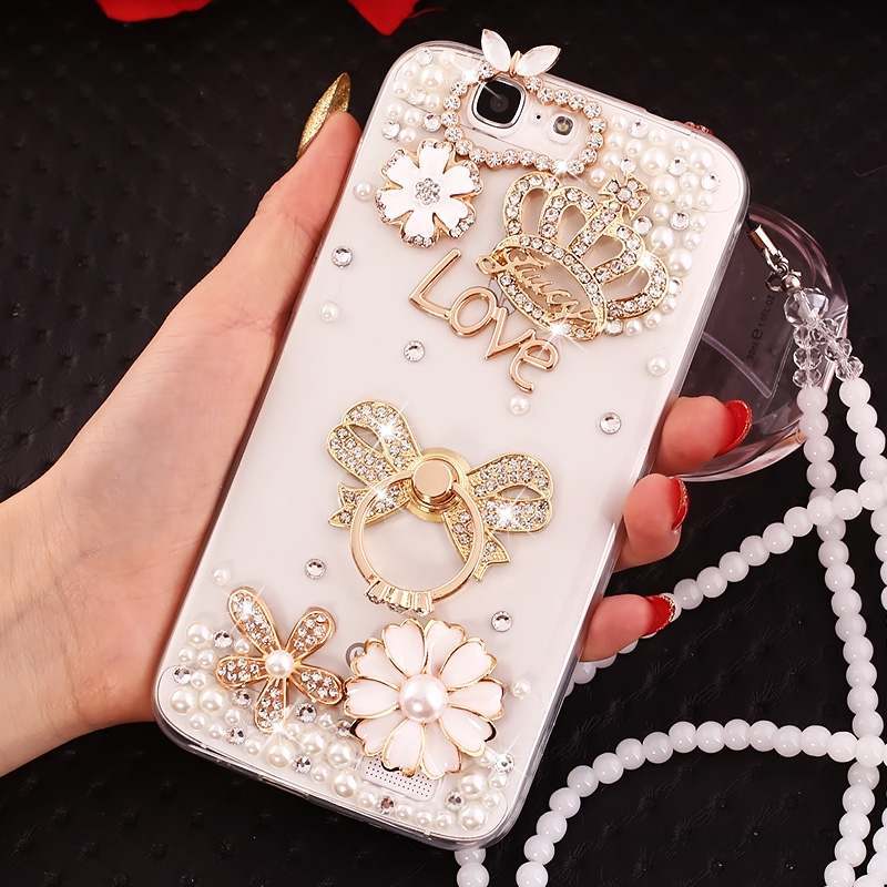 Huawei Ascend G7 Coque Protection Fluide Doux Strass Étui De Téléphone