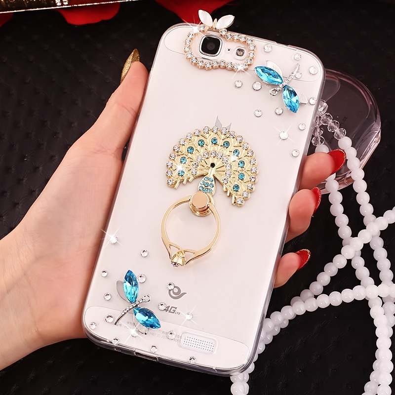 Huawei Ascend G7 Coque Protection Fluide Doux Strass Étui De Téléphone