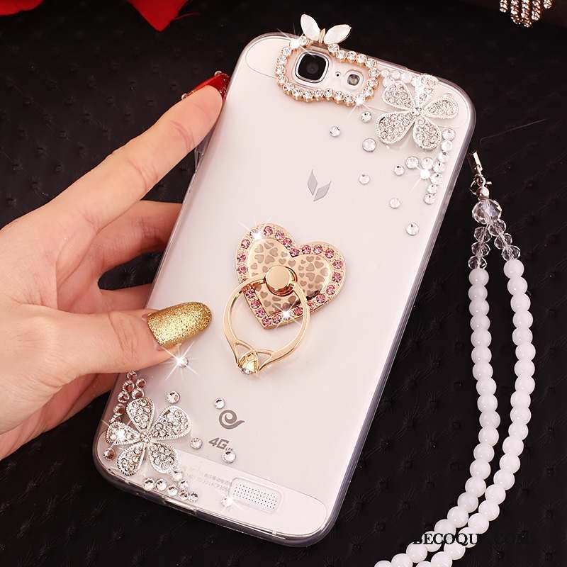 Huawei Ascend G7 Coque Protection Fluide Doux Strass Étui De Téléphone