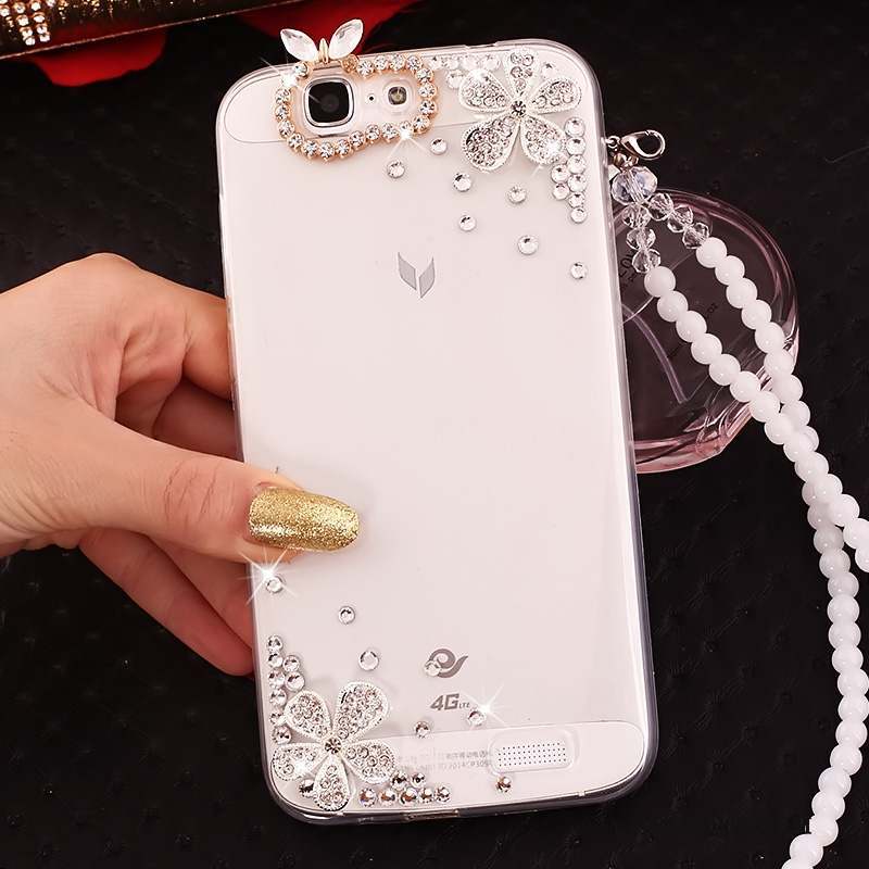 Huawei Ascend G7 Coque Protection Fluide Doux Strass Étui De Téléphone