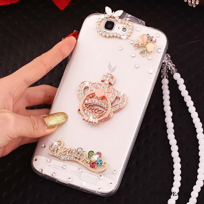 Huawei Ascend G7 Coque Protection Fluide Doux Strass Étui De Téléphone