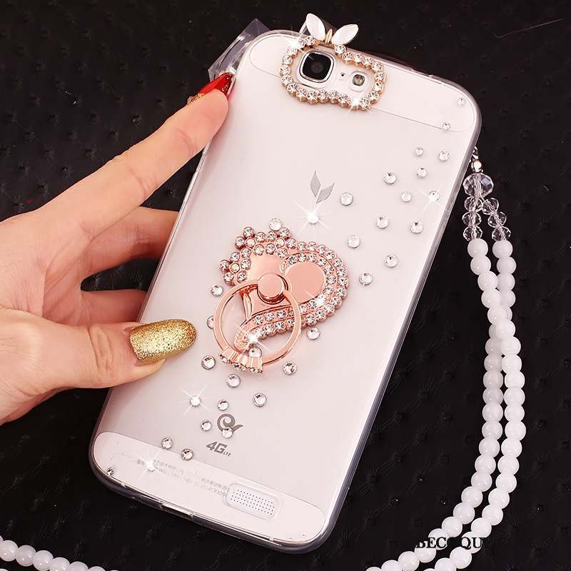 Huawei Ascend G7 Coque Protection Fluide Doux Strass Étui De Téléphone