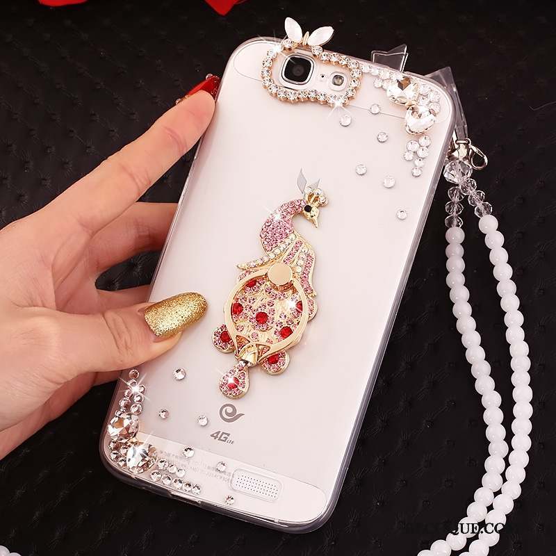 Huawei Ascend G7 Coque Protection Fluide Doux Strass Étui De Téléphone