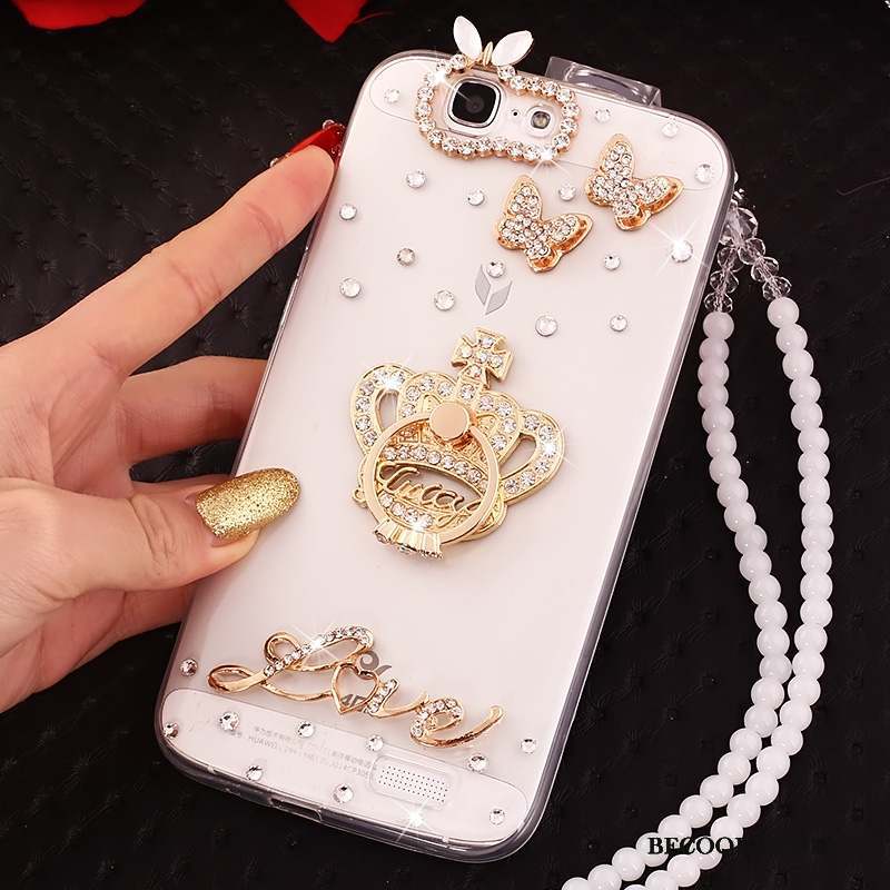 Huawei Ascend G7 Coque Protection Fluide Doux Strass Étui De Téléphone