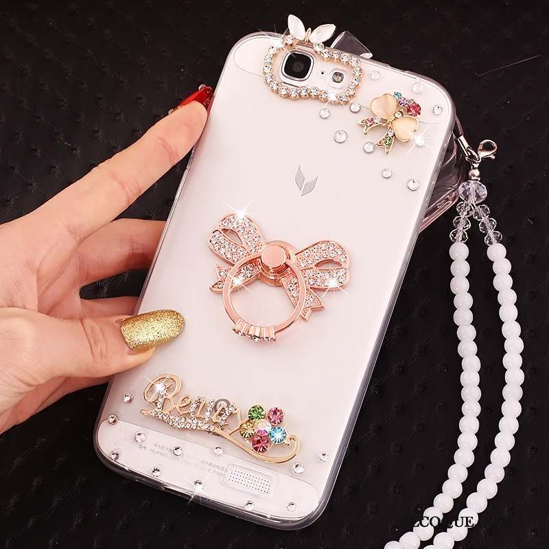 Huawei Ascend G7 Coque Protection Fluide Doux Strass Étui De Téléphone