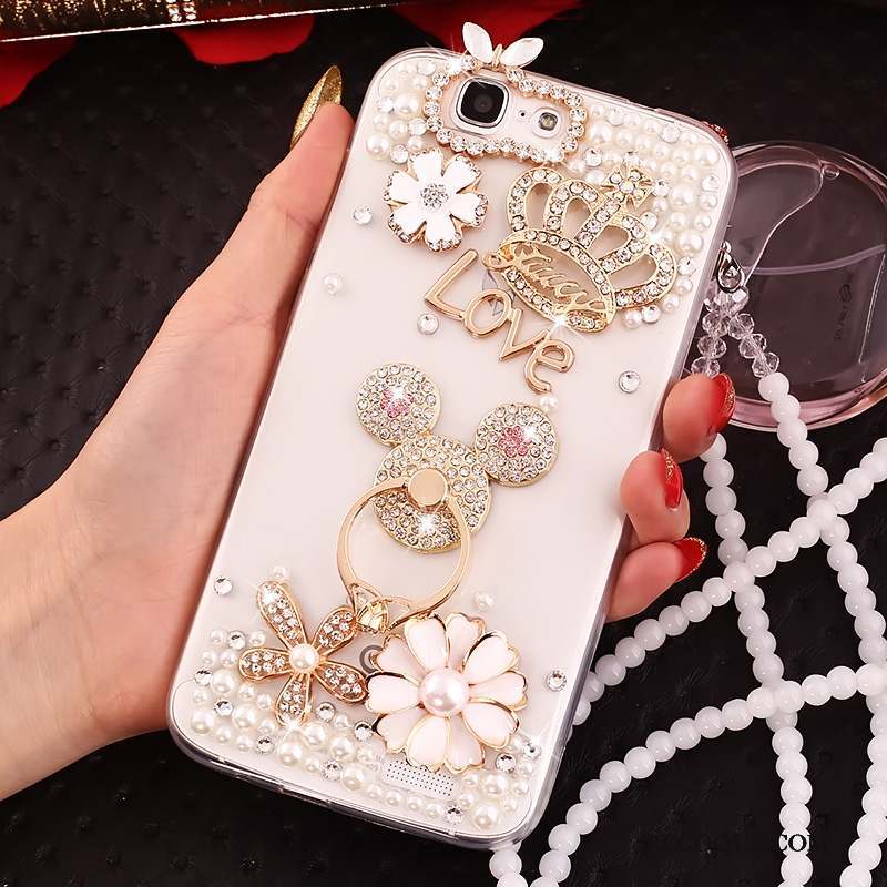 Huawei Ascend G7 Coque Protection Fluide Doux Strass Étui De Téléphone