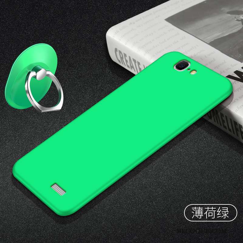 Huawei Ascend G7 Coque Protection Fluide Doux Vert Foncé Délavé En Daim Étui Silicone