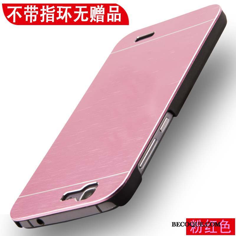 Huawei Ascend G7 Délavé En Daim Tendance Coque De Téléphone Rose Métal Protection