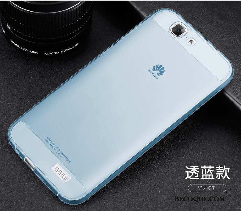 Huawei Ascend G7 Légères Protection Transparent Bleu Clair Coque De Téléphone Étui