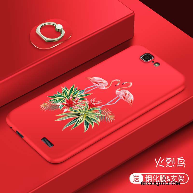 Huawei Ascend G7 Rouge Fluide Doux Coque Tendance Incassable Silicone