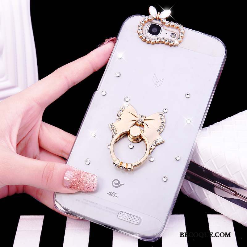 Huawei Ascend G7 Tendance Anneau Étui Rose Coque De Téléphone Strass