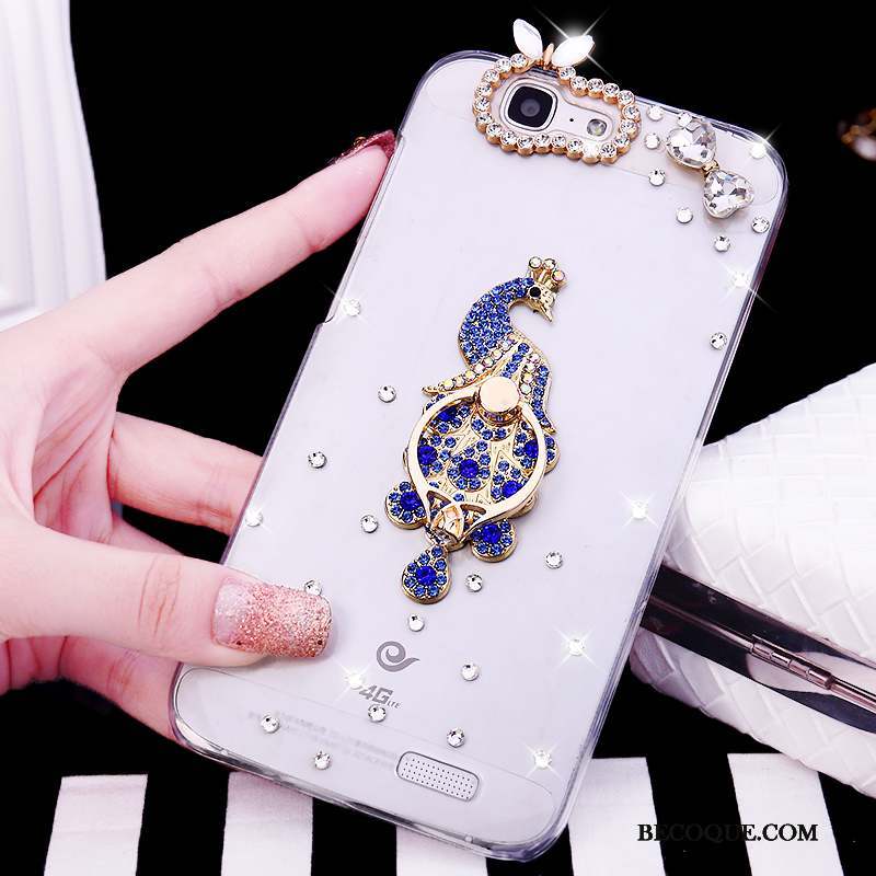 Huawei Ascend G7 Tendance Anneau Étui Rose Coque De Téléphone Strass