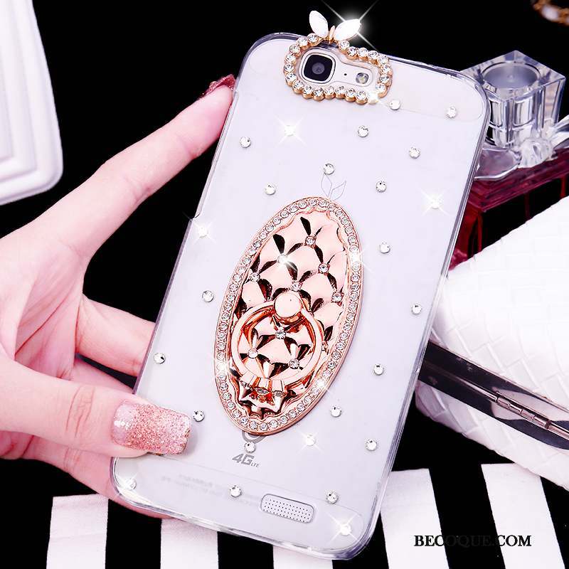 Huawei Ascend G7 Tendance Anneau Étui Rose Coque De Téléphone Strass