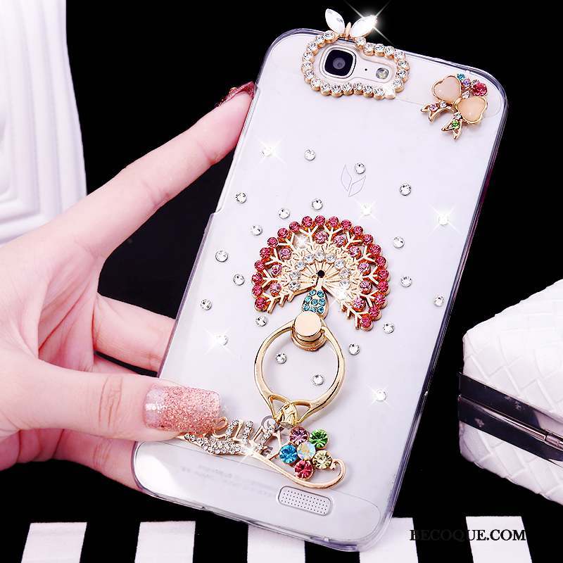 Huawei Ascend G7 Tendance Anneau Étui Rose Coque De Téléphone Strass